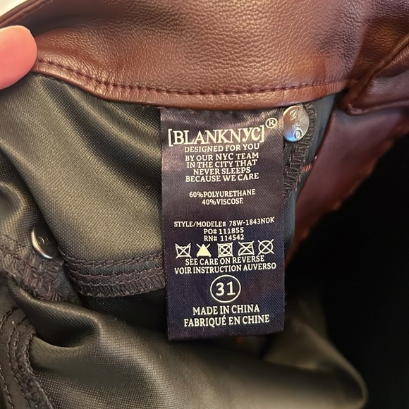 BlankNYC Faux Leather Pants-Sz 31 - Picture 8 of 8